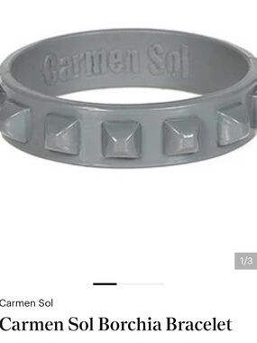 Carmen Sol “Borchia” Silver Studded Metallic Women's Waterproof Bracelet